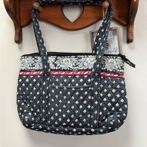 Vera Bradley Black and White Shoulder Bag with Classic Design